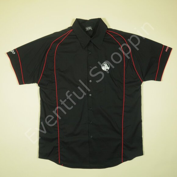 Holden Racing Team Shirt Mens 2XL Black Mechanic Short Sleeve Button Down - Picture 2 of 9